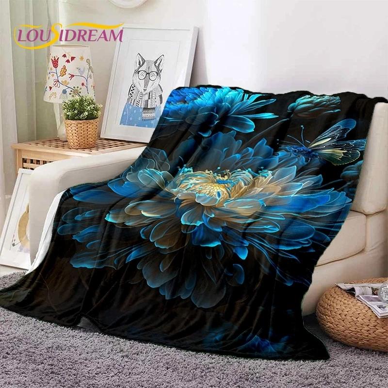 Traum Sonnenblumen Nordische Gänseblümchen Weiche Flanelldecke für Bett Schlafzimmer Sofa Picknick, Tagesdecke zum Zudecken Outdoor Freizeit Nickerchen Geschenk