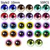 25Pairs 6/8/10mm Doll Glass Eye Round Dragon Cat Eyes In Pairs Flatback Cabochons Decoration Keychain DIY Accessories