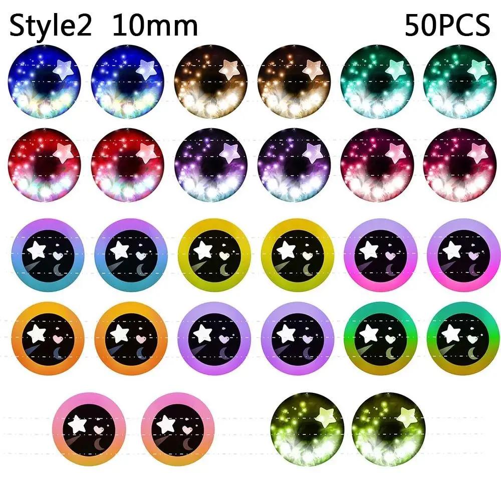 25Pairs 6/8/10mm Doll Glass Eye Round Dragon Cat Eyes In Pairs Flatback Cabochons Decoration Keychain DIY Accessories