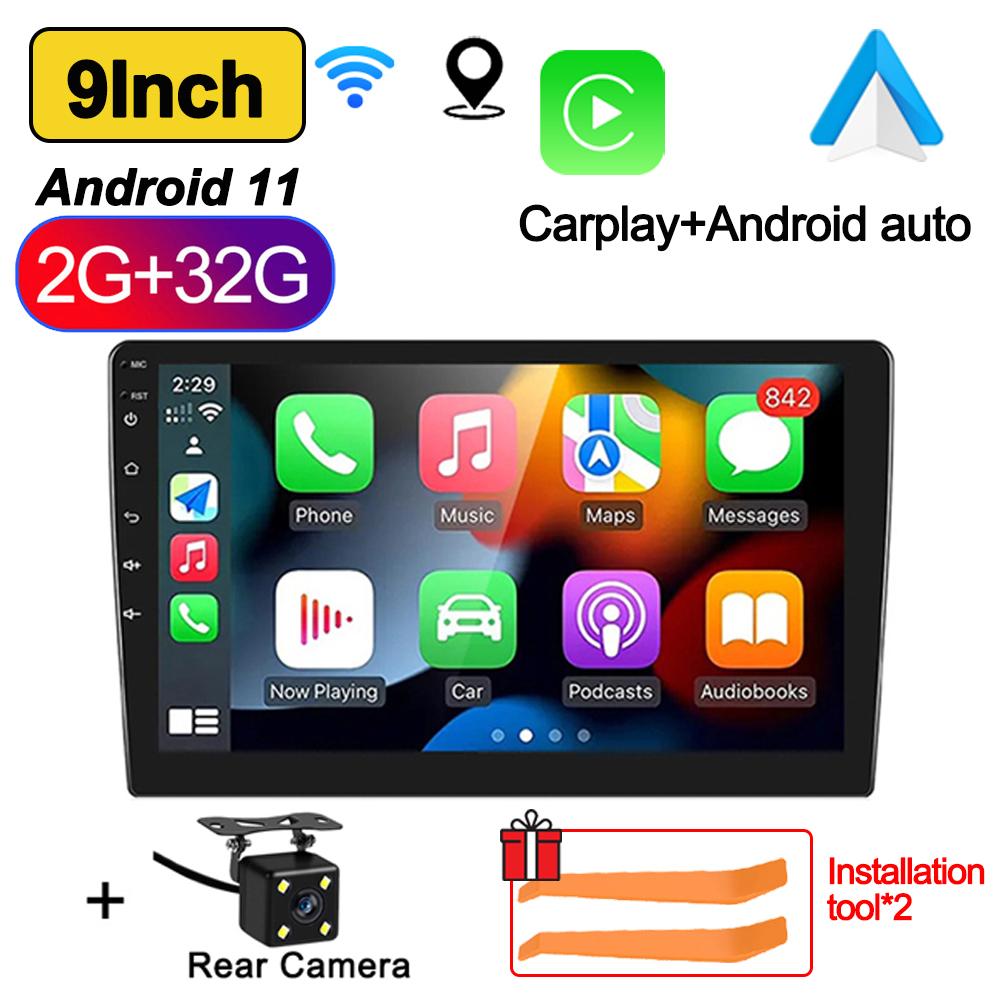 Rádio de Carro Android 11 de 7"/9"/10" Androidauto Carplay 2 Din GPS Áudio de Carro Player Multimídia Automotivo sistemas inteligentes para carro