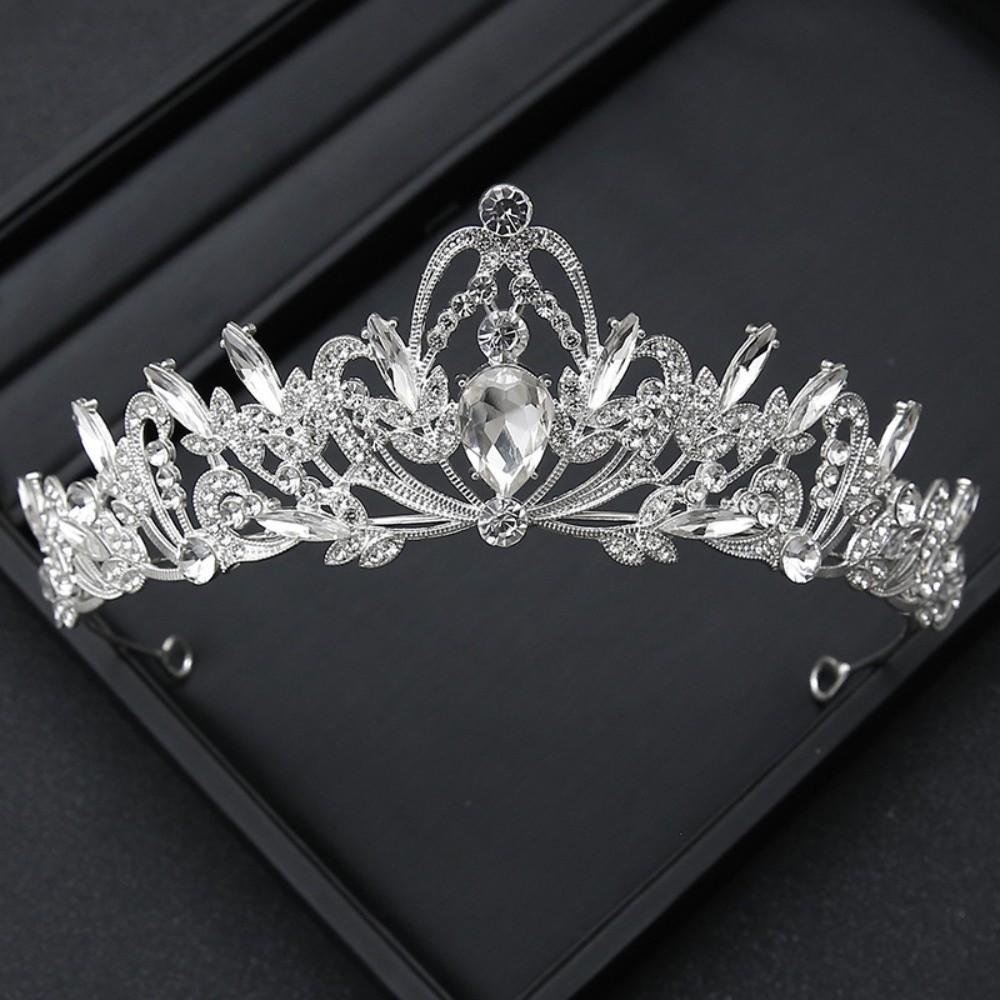 Classical Princess Cake Crown Rhinestone Wedding Party Headwear Crystal Bridal Tiara  Birthday