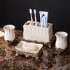 Ręcznie robiony Retro Ceramiczny Zestaw Łazienkowy | Europejski Styl Dozownik do Mydła, Kubek na Szczoteczki do Zębów i Mydelniczka