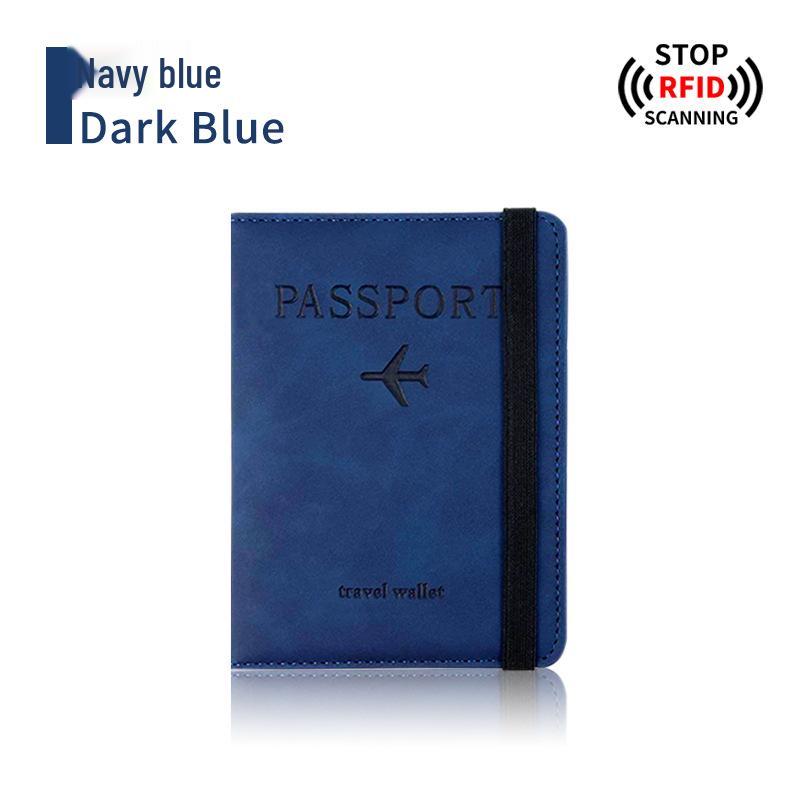 Farbwechselnder PU-Leder-Reiseausweishalter & Gepäckanhänger-Set mit RFID-Schutz