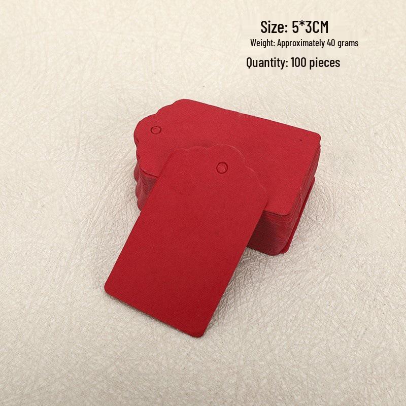Heart-Shaped Cowhide Paper Blank Tag - Valentine's Day Red Label