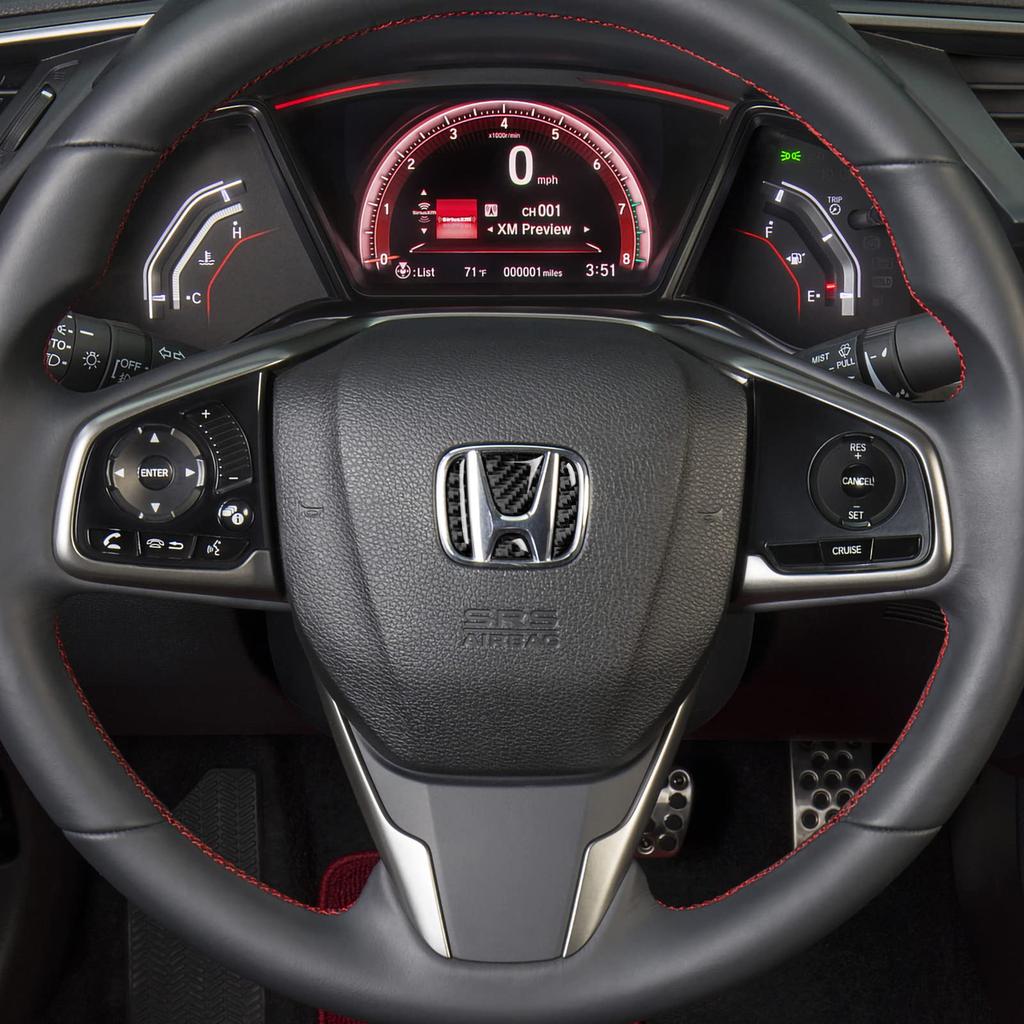 4ST Civic 10:e Generationen Bil Ratt H-formad Logotyp Emblempatch Kolstil