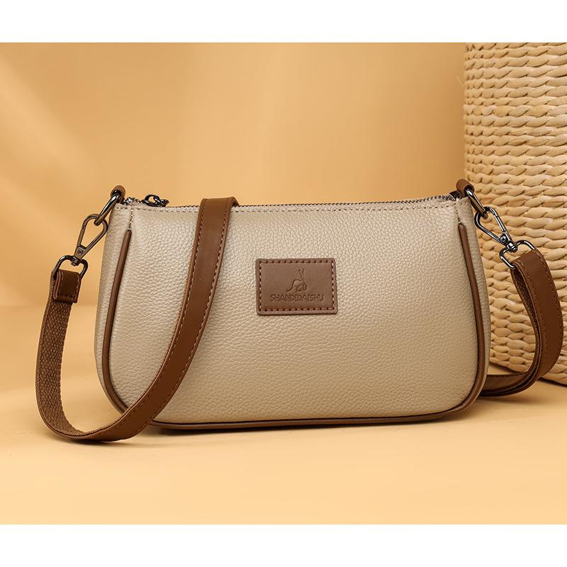 First Layer Cowhide Women'S High-End Underarm Bag, Shoulder Messenger Bag, Genuine Leather Commuter Women'S Bag