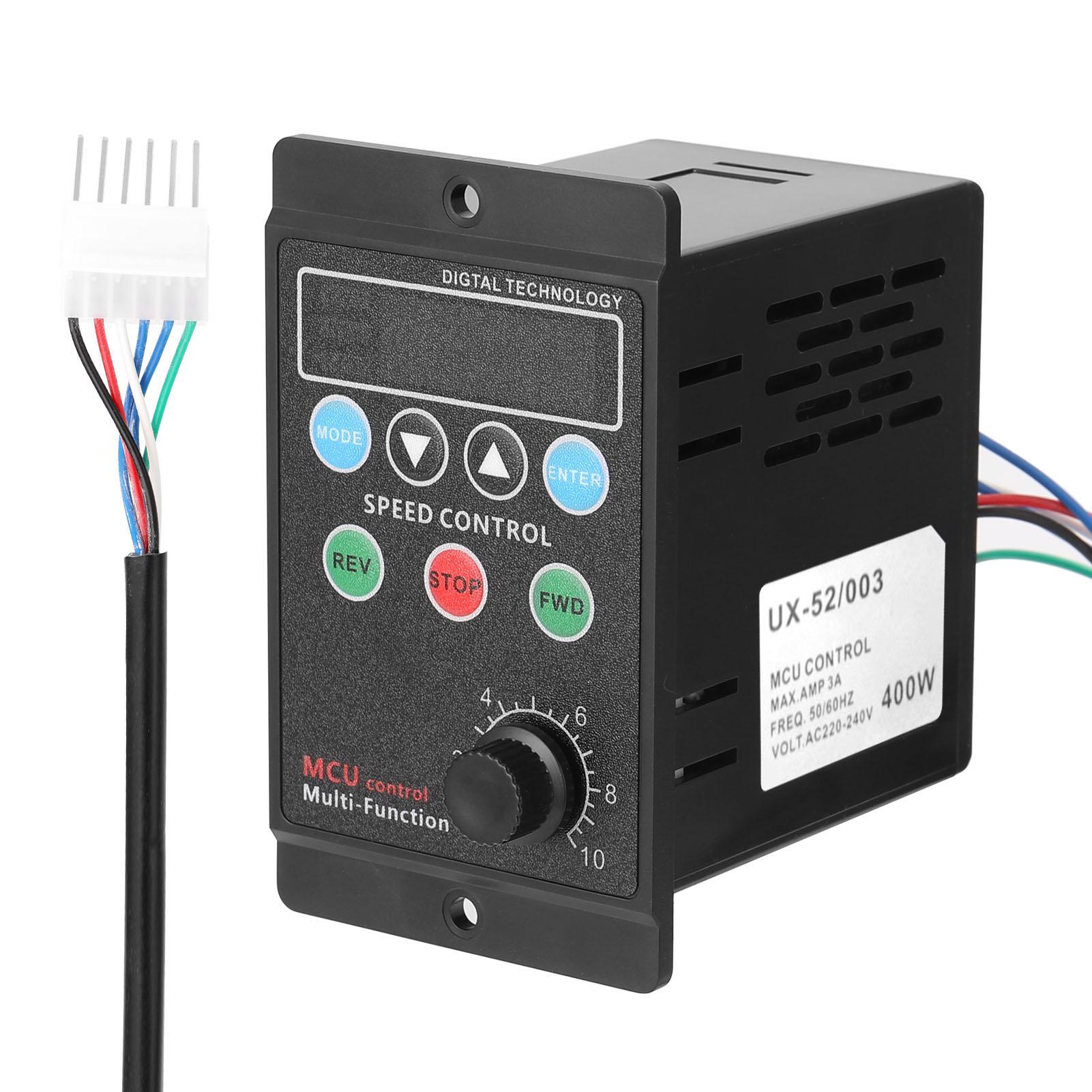 

400 Вт AC220V Багатофункціональний регулятор швидкості двигуна Регулятор швидкості двигуна Контролер Відображення Швидкості Задане Значення Встановлюється UX 52