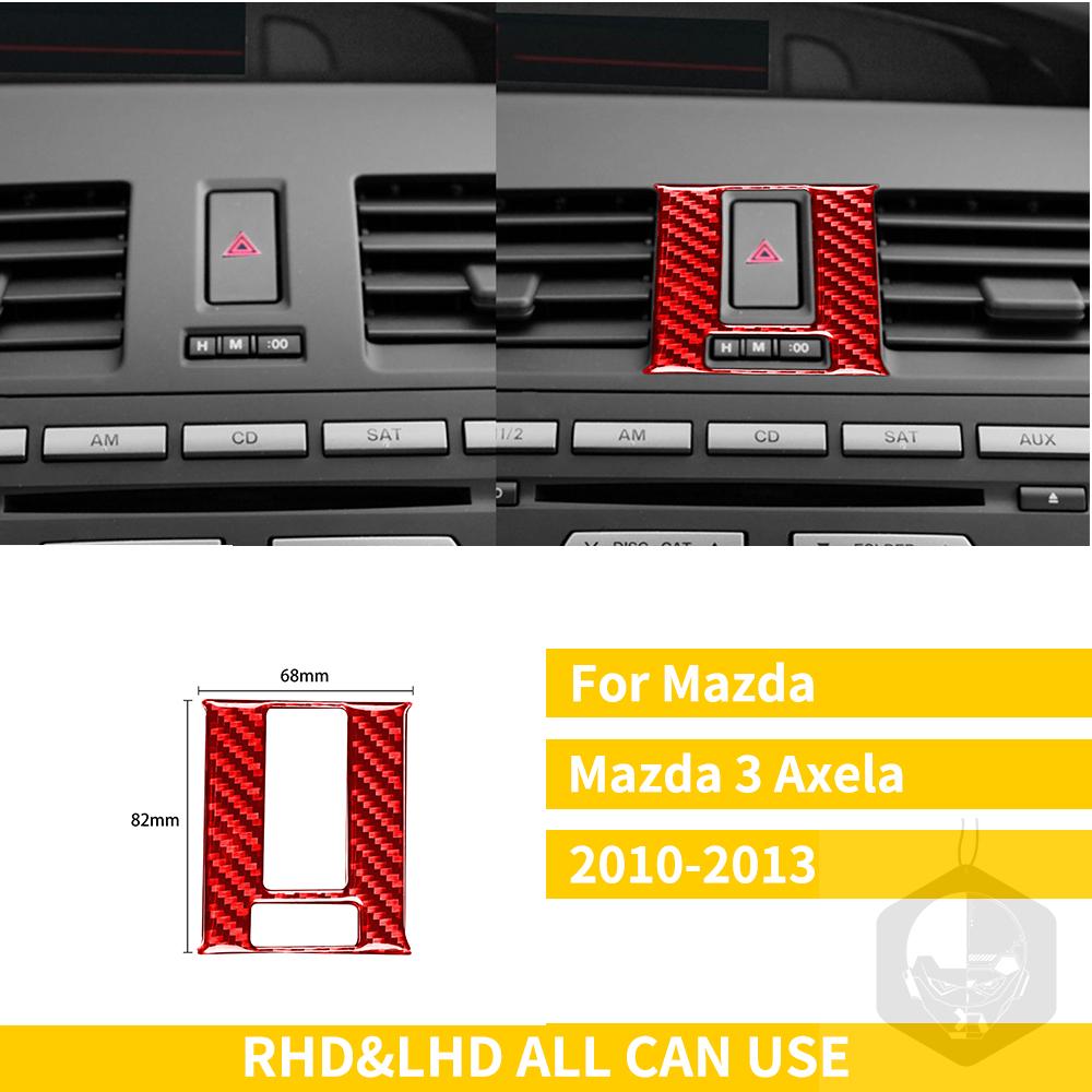 Red Carbon Fiber Whole Interior Stickers For Mazda 3 Axela 2010-2013 Car Accessories Dash Trim Gear Shift Console Cover Molding SW8