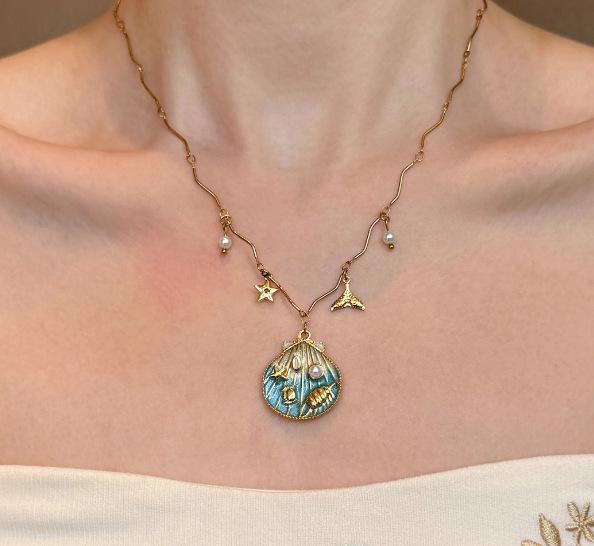 

Винтажное многослойное ожерелье из бусин, женское, богемное, легкая роскошь, нишевая личность, преувеличенная модная цепочка на ключицу, аксессуары