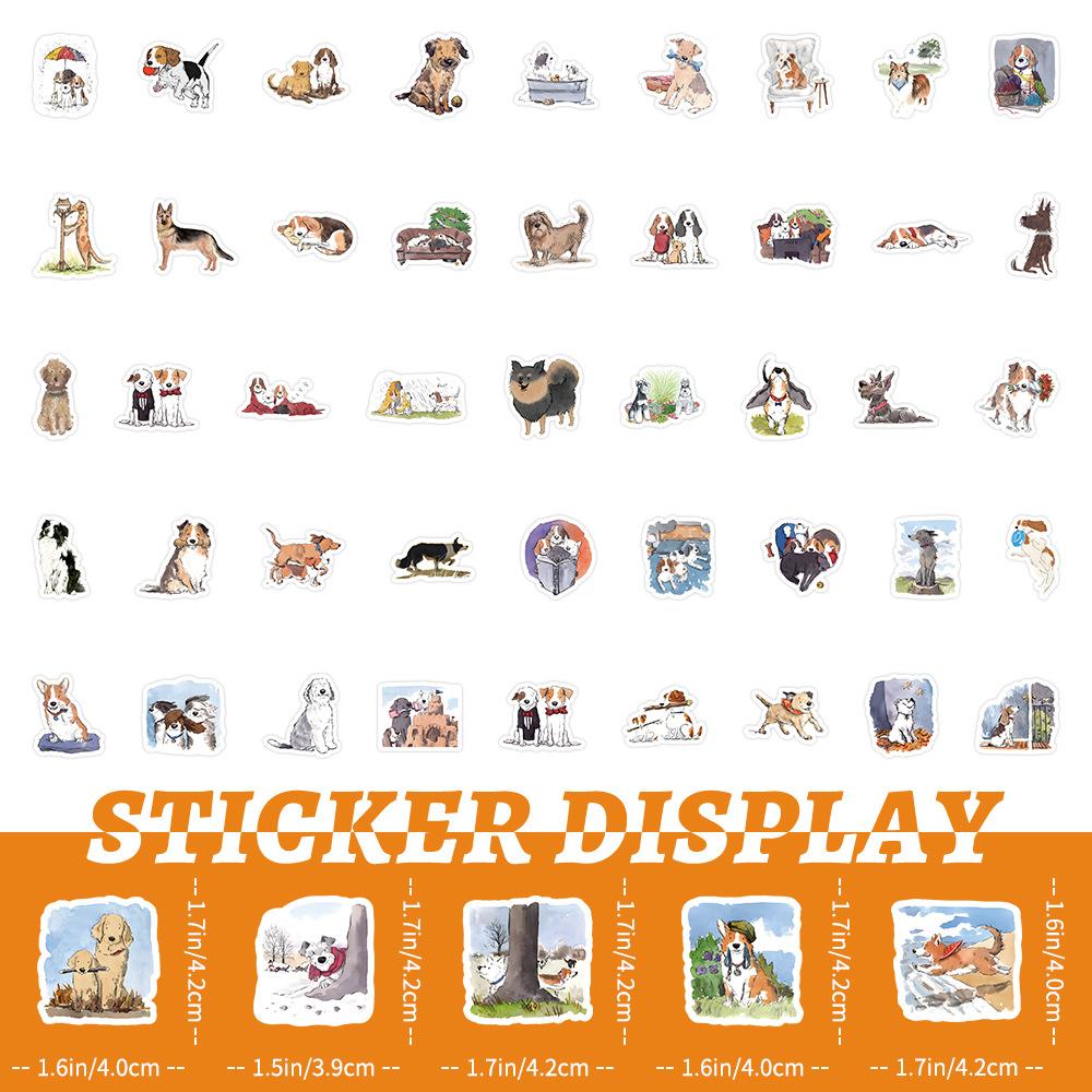 1050 100Pcs Happy Dog Stickers Funny Dog Cartoon Sticker Animal Decals Diy Luggage Laptop Phone Car Bike Skateboard Kids Toy