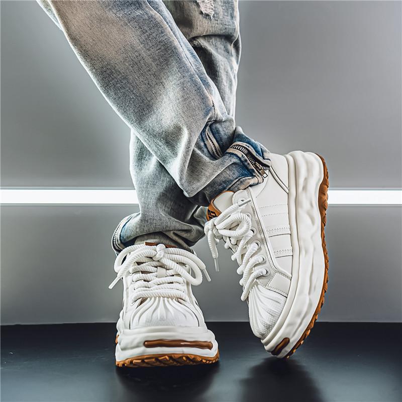 New Fashion Men's Four Seasons Comfortable Thick Sole Shoes Students Male Boys Trending Soft Sole Breathable Casual Running Sneakers