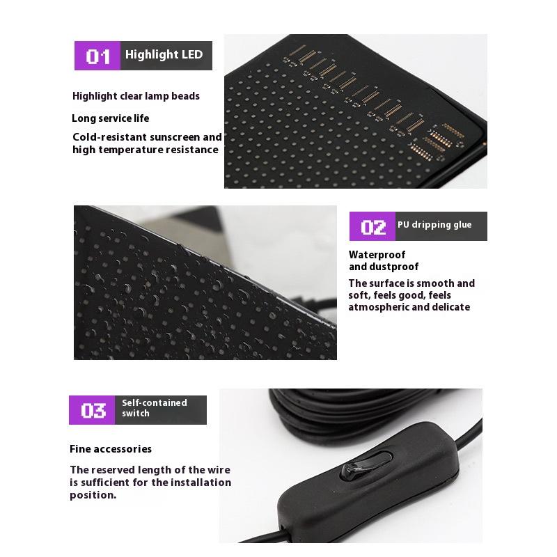 Devil's Eye LED Matrix Pixel Panel Car Windshield Screen USB Plug-in App DIY Control Flexible Scrolling Text Animation Display