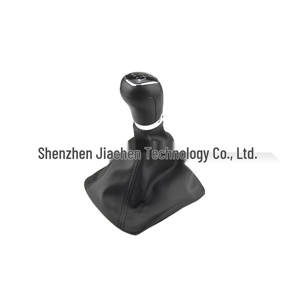 Gear Shift Knob with Chrome Lever and Leather Boot for Skoda Octavia A5 A6 (2004-2012)
