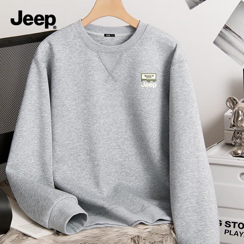 JEEP Men's Heavyweight Loose Fit Crewneck Pullover Sweatshirt