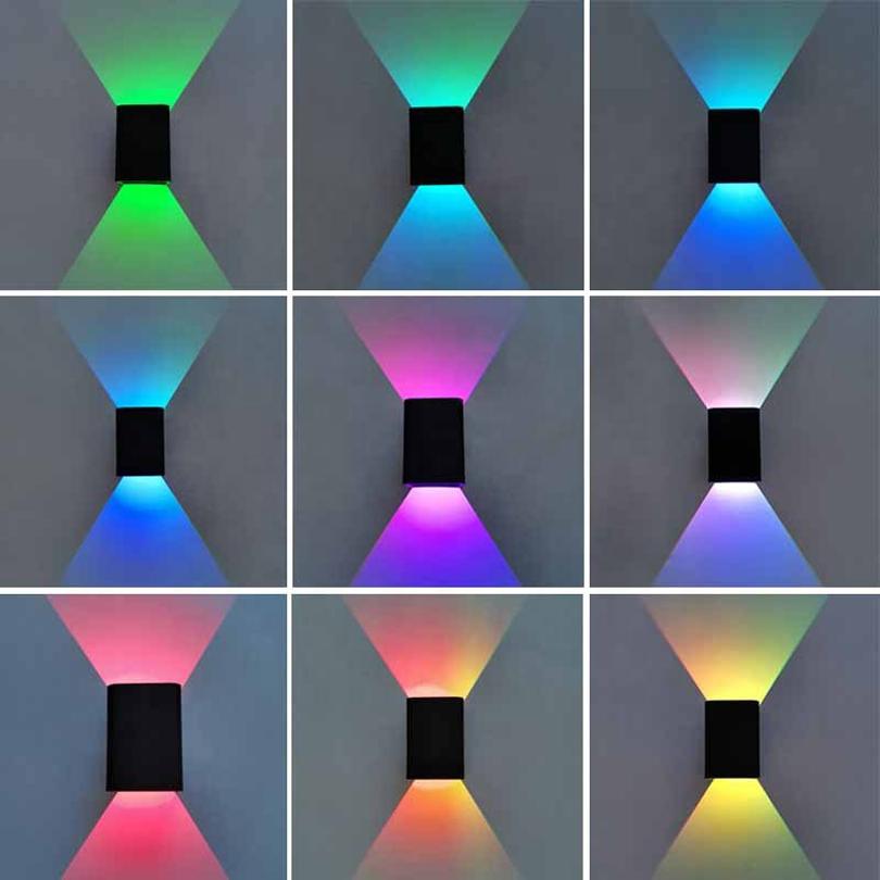 Telecontrol LED Wall light 3W Modern Indoor Wall Lamp, Up Down colorful Wall Mount Lights for Living Room Hallway Bedroom