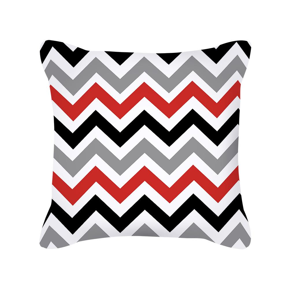 Ins Nordic Pillow Geometric Black Sofa Cushion Simple Office Peach Skin Pillow Cover