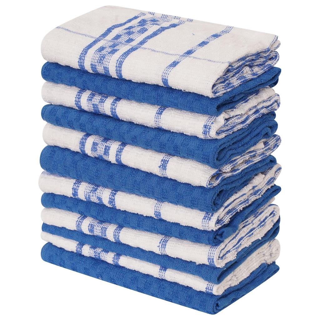 K Collection Checked Tea Towel Set (Pack of 12)