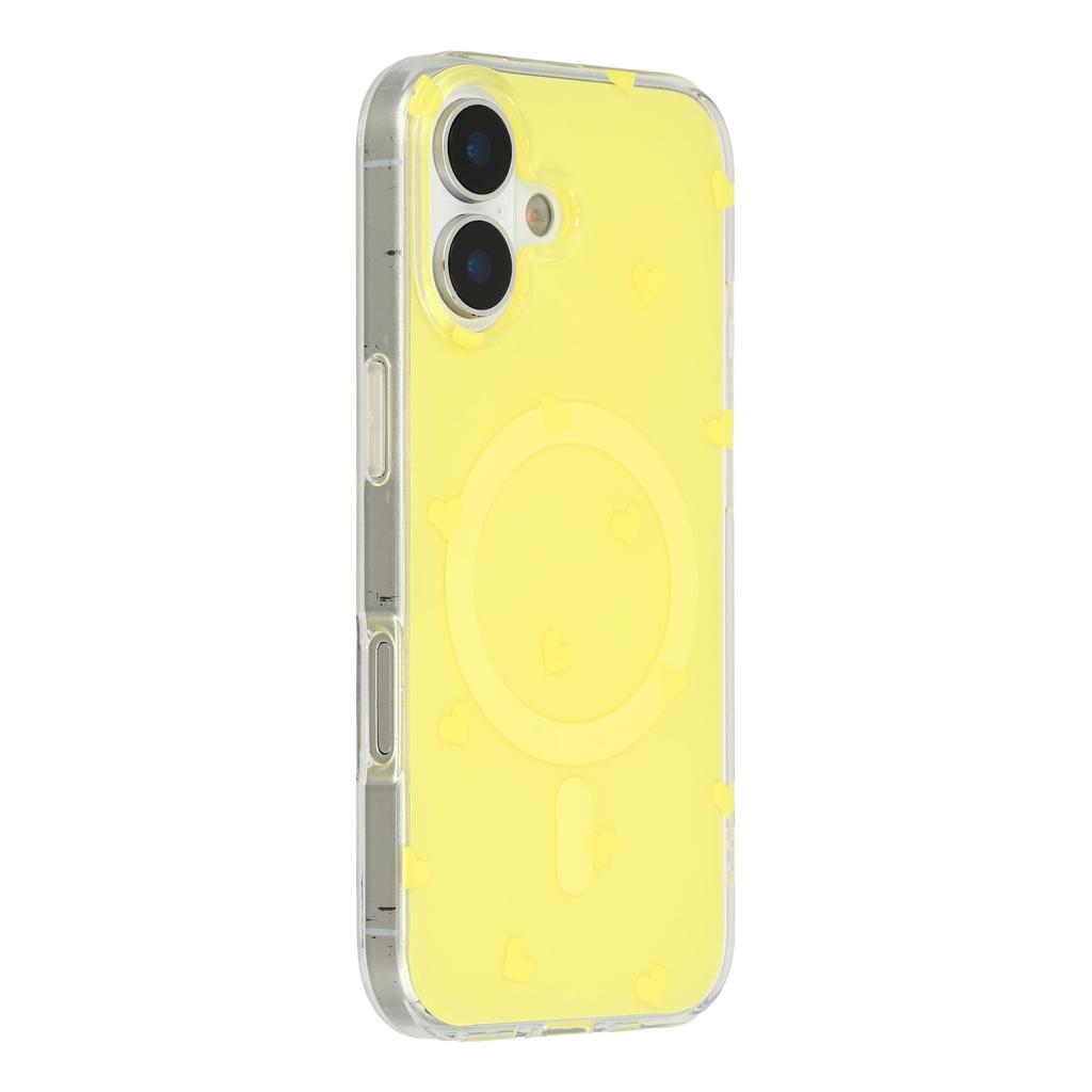 For iPhone 16 Case Little Heart Pattern TPU + PC Protective Phone Cover Compatible with MagSafe