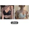 No steel ring latex small chest gathering underwear set women's anti-sagging sexy confused flat chest A small bra bra