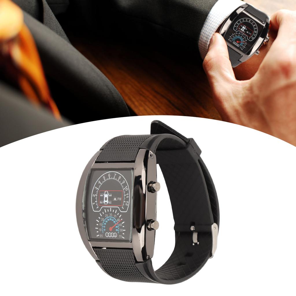 LED Display Aviation Watch High Accuracy Wrist Watches Comfortable Wearing LED Watch with Time and Date Display