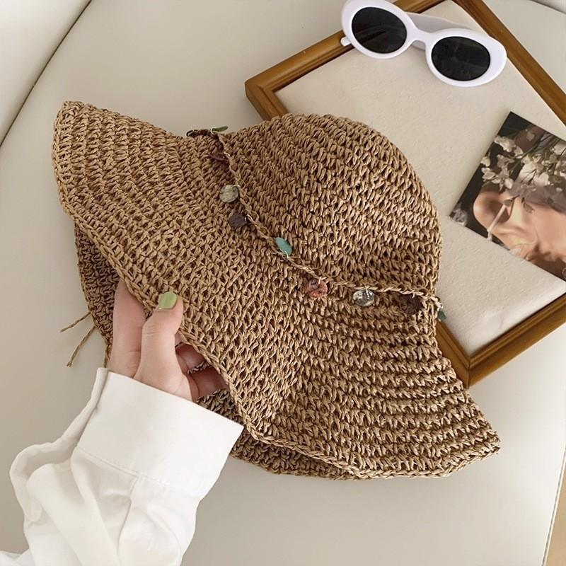 Summer Straw Hat Women's Foldable Versatile Sunscreen Sun Hat Sun Hat Children's Basin Hat Japanese Literary Fisherman