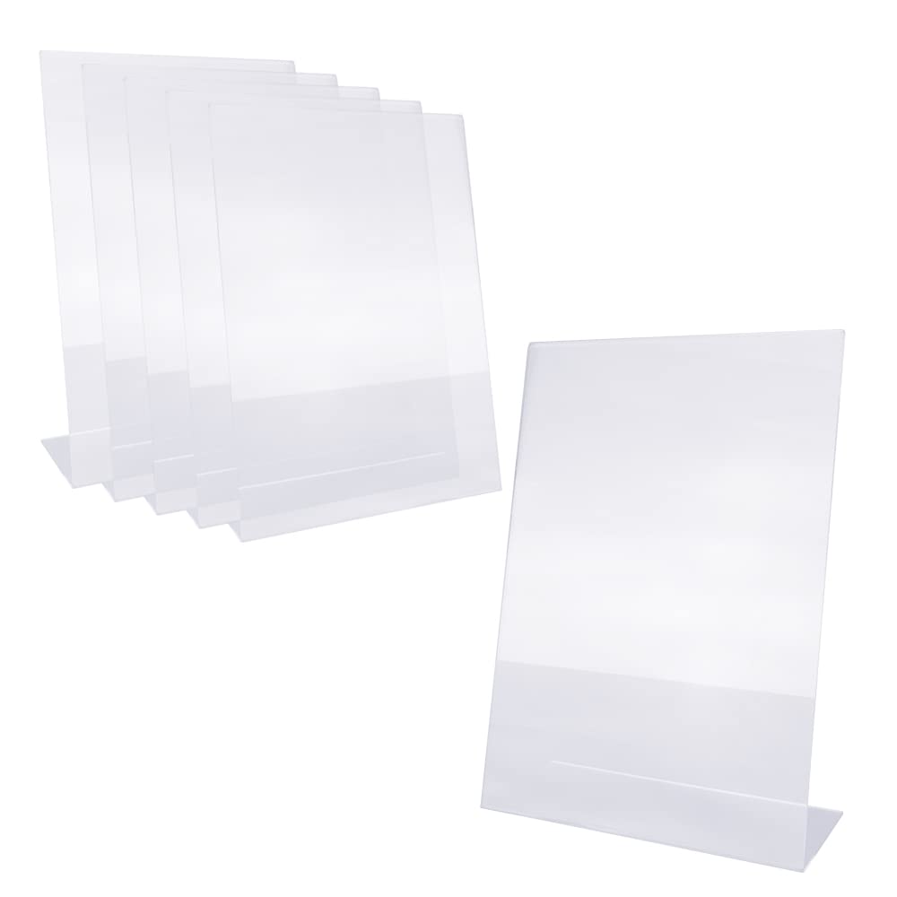 Bandys Tabletop Acrylic Stands, Menu Stands, Pop-Up Stands, Photo Frames, Restaurant and Office Display, L-Shaped, Set of 6 (A4 Size)