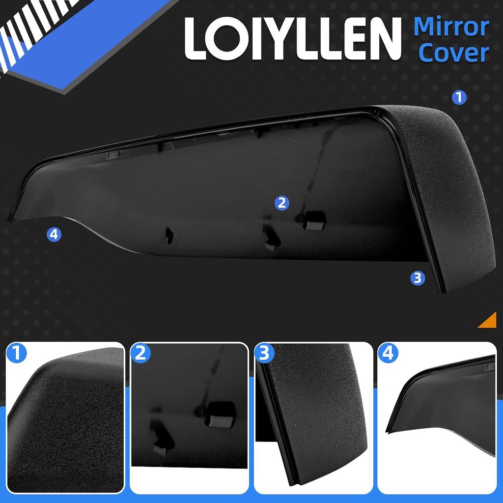 Driver Side Mirror Cover Replacement for Chevrolet Equinox 2018 2019 2020 2021 2022 2023, for GMC Terrain 2018-2023 - Left Side Mirror Covers, Rear