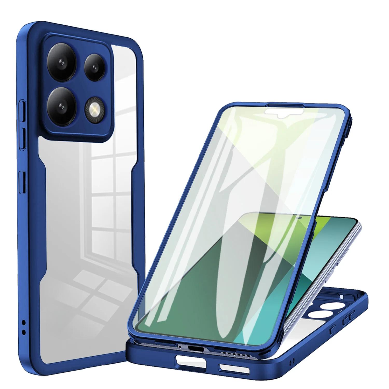 

Розкішний протиударний 360 Full Cover чохол для Xiaomi Redmi 13C 12C 12 Turbo 3 A1 A2 Plus 10C 10 10A 9C 9A М який силіконовий чохол-бампер Redmi 9A 9i море синього кольору