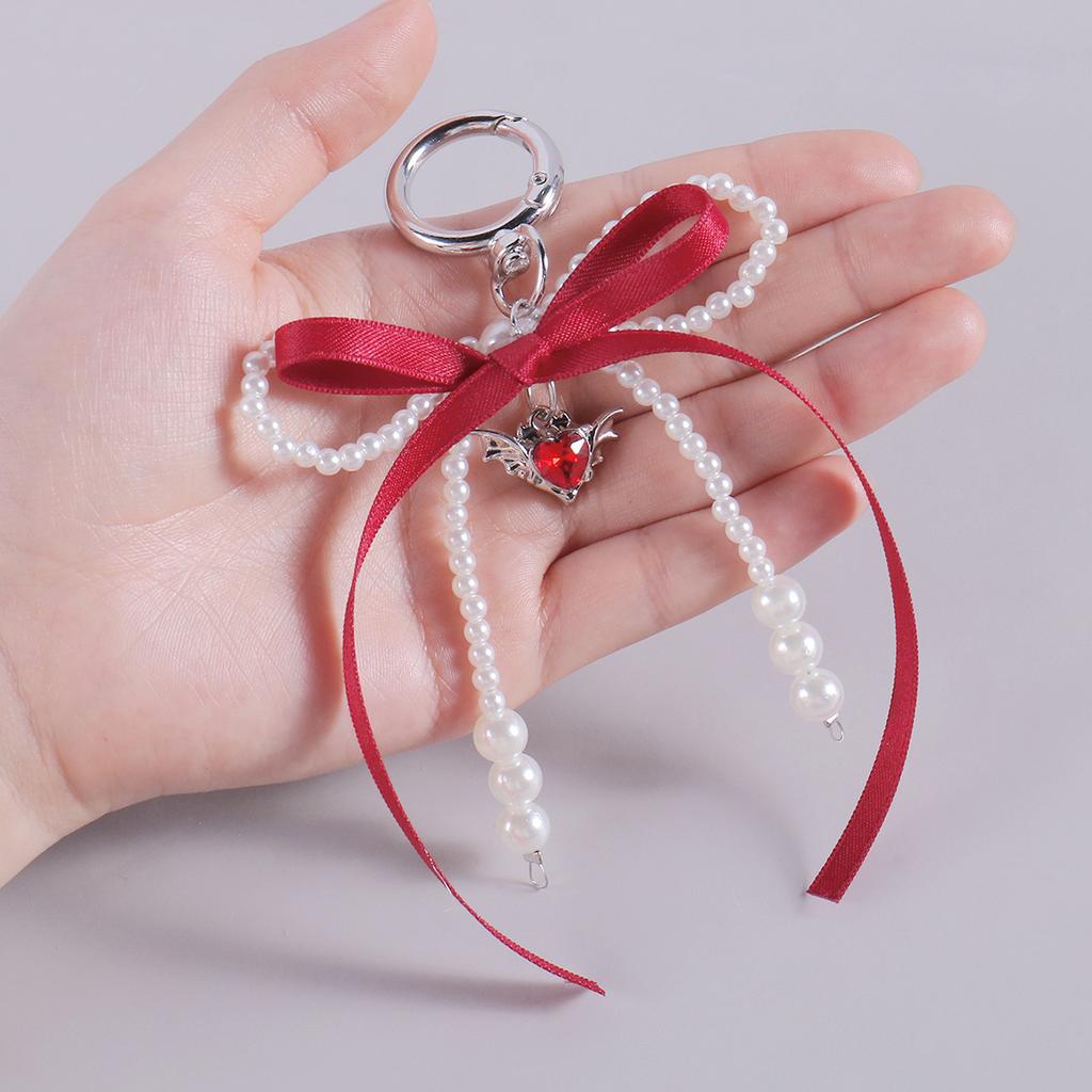 Y2k Fashion Flower Star Love Bow Strawberry Pendant Acrylic Keychain Student Women's Bag Backpack Pants Chain