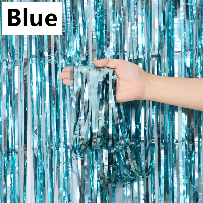 2/1Pack Party Background Wedding Decoration Foil Fringe Curtain Sequin Bachelorette Photo Backdrop Wall Curtain Birthday Gifts
