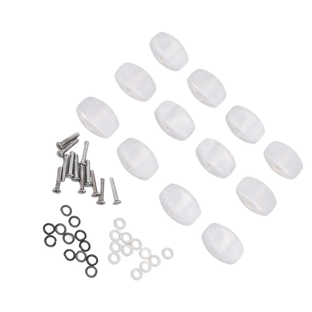 12PCS Plastic Material Machine Head Tuner Screws Washers Included Tuning Key Buttons  For Guitars