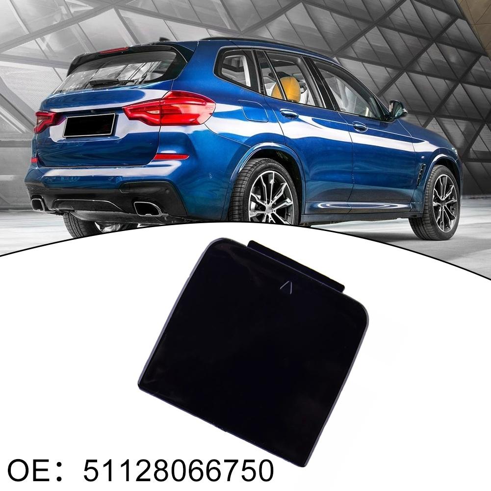 Sleek and Black Rear Bumper Tow Hook Eye Cover Cap for BMW X4 F26 2015 2018