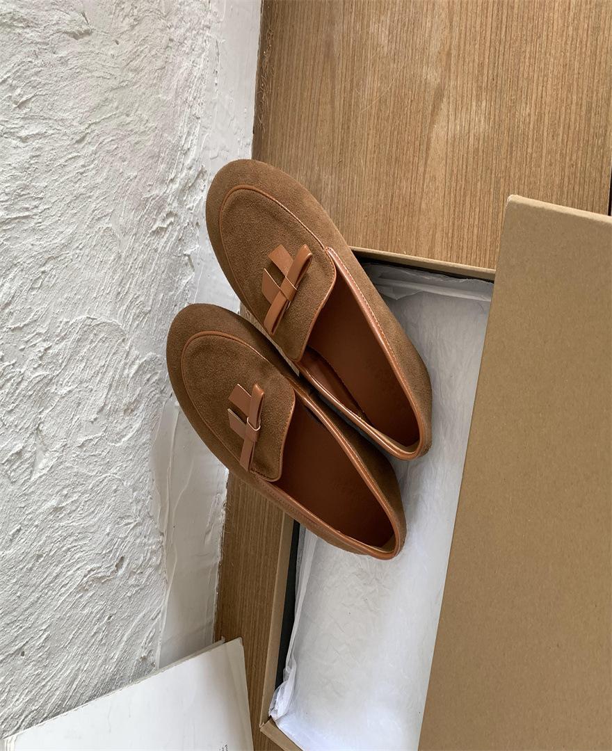 

Simple inner height increase small leather shoes women s fashion age reduction commuting versatile loafers one-pedal single shoes 40 світло-коричневого кольору