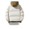 8856 Youth Men's Faux Two-Piece Hooded Cotton Jacket - Warm, Thickened Winter Coat for Couples.