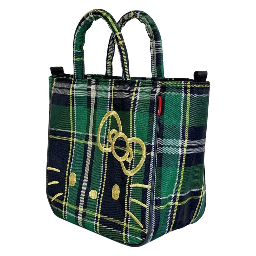 Sanrio Hello Kitty Schulter-Tragetasche ROOTOTE Sanrio 2-Wege (Grüner Scheck)