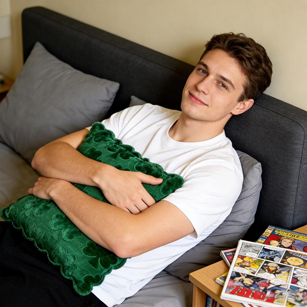 Green Embroidered Pillowcase, High-end Sofa/bedside Cushion Cover ( Insert Not Included)
