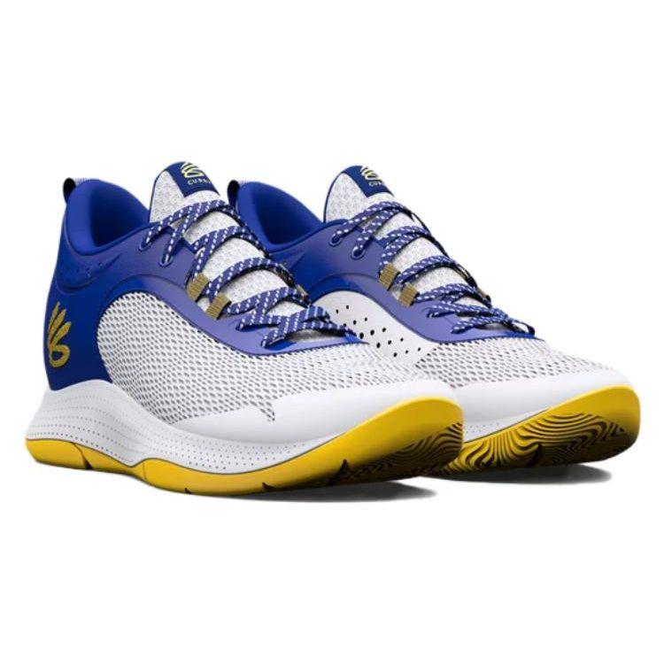 Under Armour Men's Curry 3Z6 Basketball Shoes White Royal Yellow 3025090-103