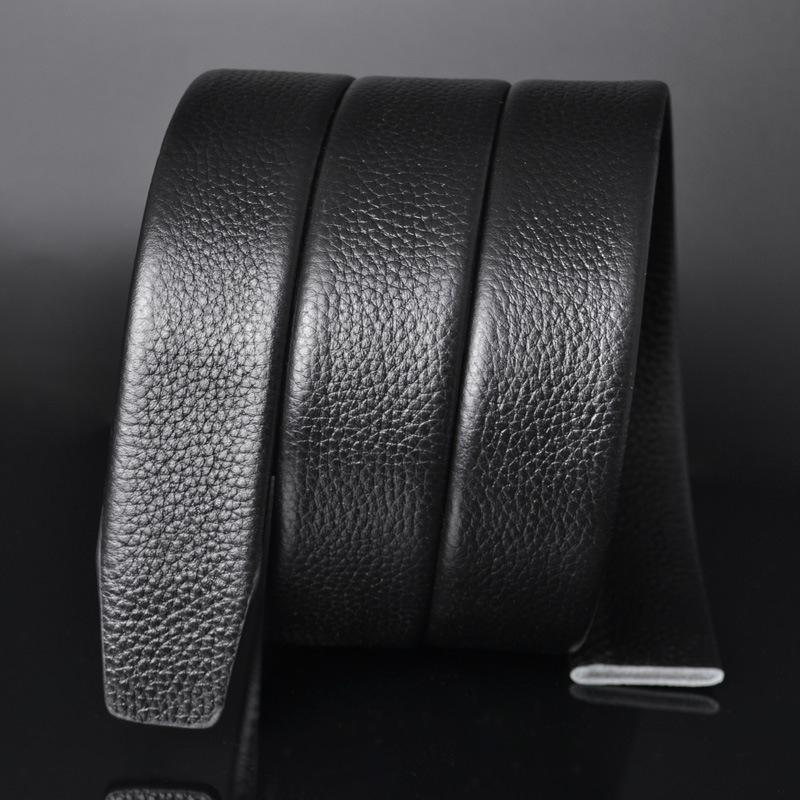 Top Layer Pattern Automatic Buckle Headless Belt, Lychee Pattern Men'S Business Belt, Leather Belt, Body Belt.