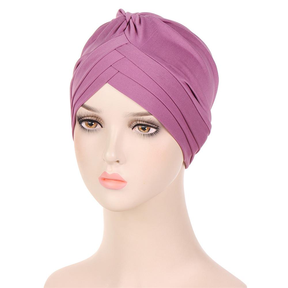 Indian Turban Muslim Women Hijab Floral Printed Hat Cancer Chemo Cap Islamic Hair Loss Cover Beanie Bonnet Head Scarf Pleated