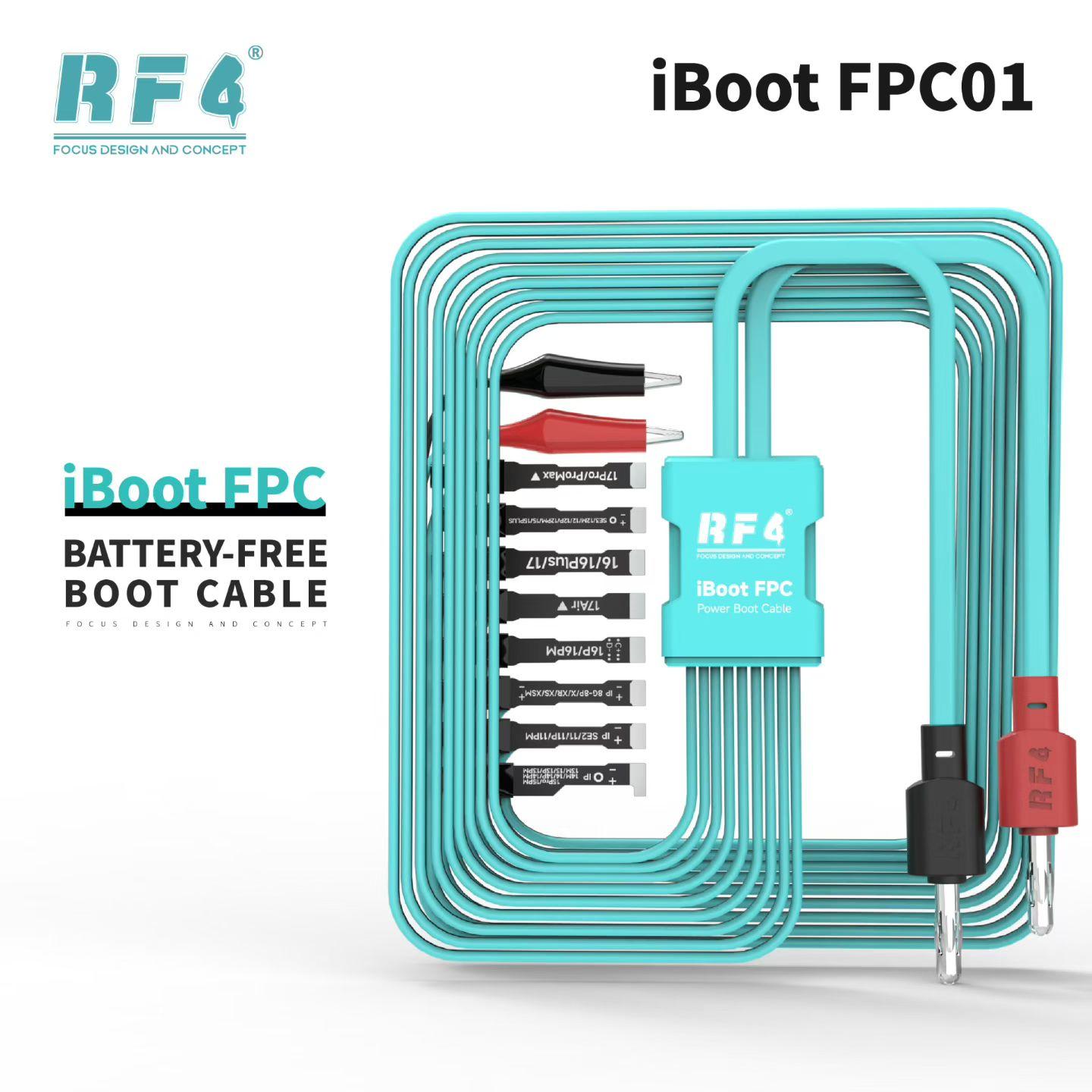 

RF4 Power Startup Control Silicone Power Cable, Suitable for iPhone 6-17 Pro Max Repair Power Test Cable