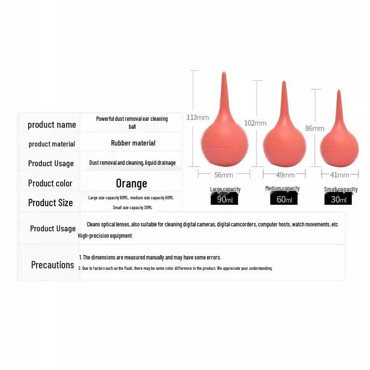 Multi-Size Ear and Dust Cleaning Rubber Bulb