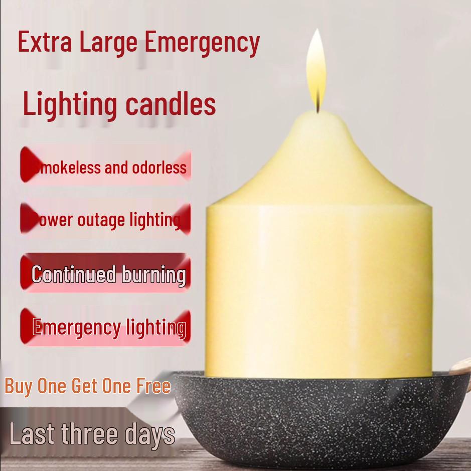 Odorless Paraffin Candle for Power Outages – Long-Burning, Smokeless with Grand Hotel Fragrance for Disaster Prevention