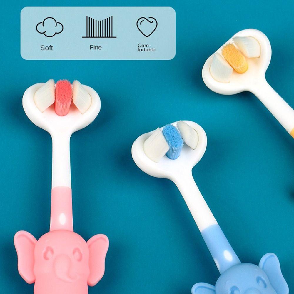 Soft Bristles Triple Sided Toothbrush Candy Color V-shaped Three-sided Toothbrush  Household