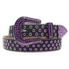 Y2K Punk Rhinestone Sequin Hip Hop Pin Buckle Leather Belt for Women
