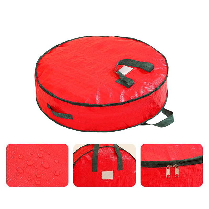 Christmas Wreath Storage Bag Artificial Wreath Organizer Round Storage Bag Dustproof And Waterproof Storage Bag