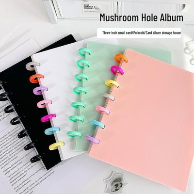 Newcomer Special: 4-Pocket Mushroom Button Card Album for Idol Chasing, Small Card Storage, Loose-Leaf Photo Album with Free Shipping