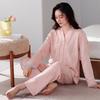 Pure cotton pajamas women's spring and autumn long-sleeved cardigan women's autumn new Chinese V-neck national style loungewear large size set