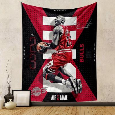 Basketball Legend Poster Style Patterned Tapestry for Bedroom and Living Room Home Decor