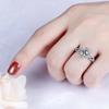 Women's Vintage-Style Platinum Ring with D Color Moissanite Diamond - Perfect for Proposals or Engagements.