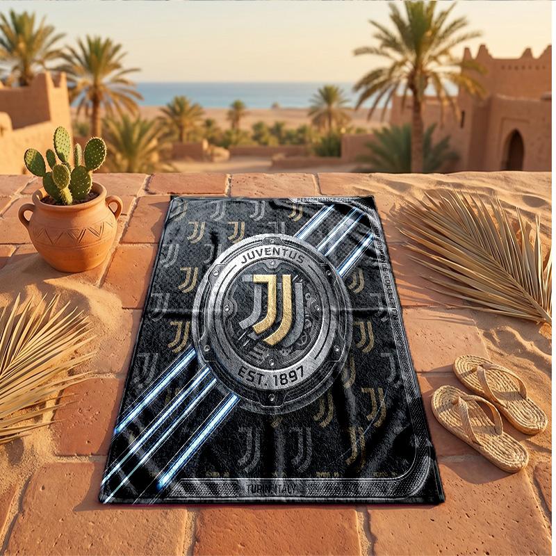 Asciugamano da Spiaggia in Microfibra con Stampa Juventus FC Asciugatura Rapida Assorbente Grande Asciugamano per Spiaggia Nuoto Viaggio